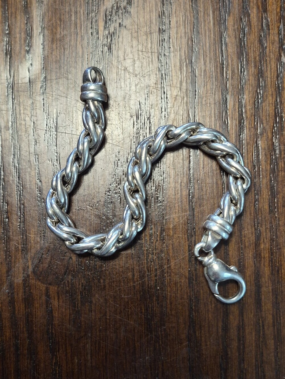 ITALY925 Vintage Sterling Silver Braided Rope Chain Bracelet - Picture 3 of 10